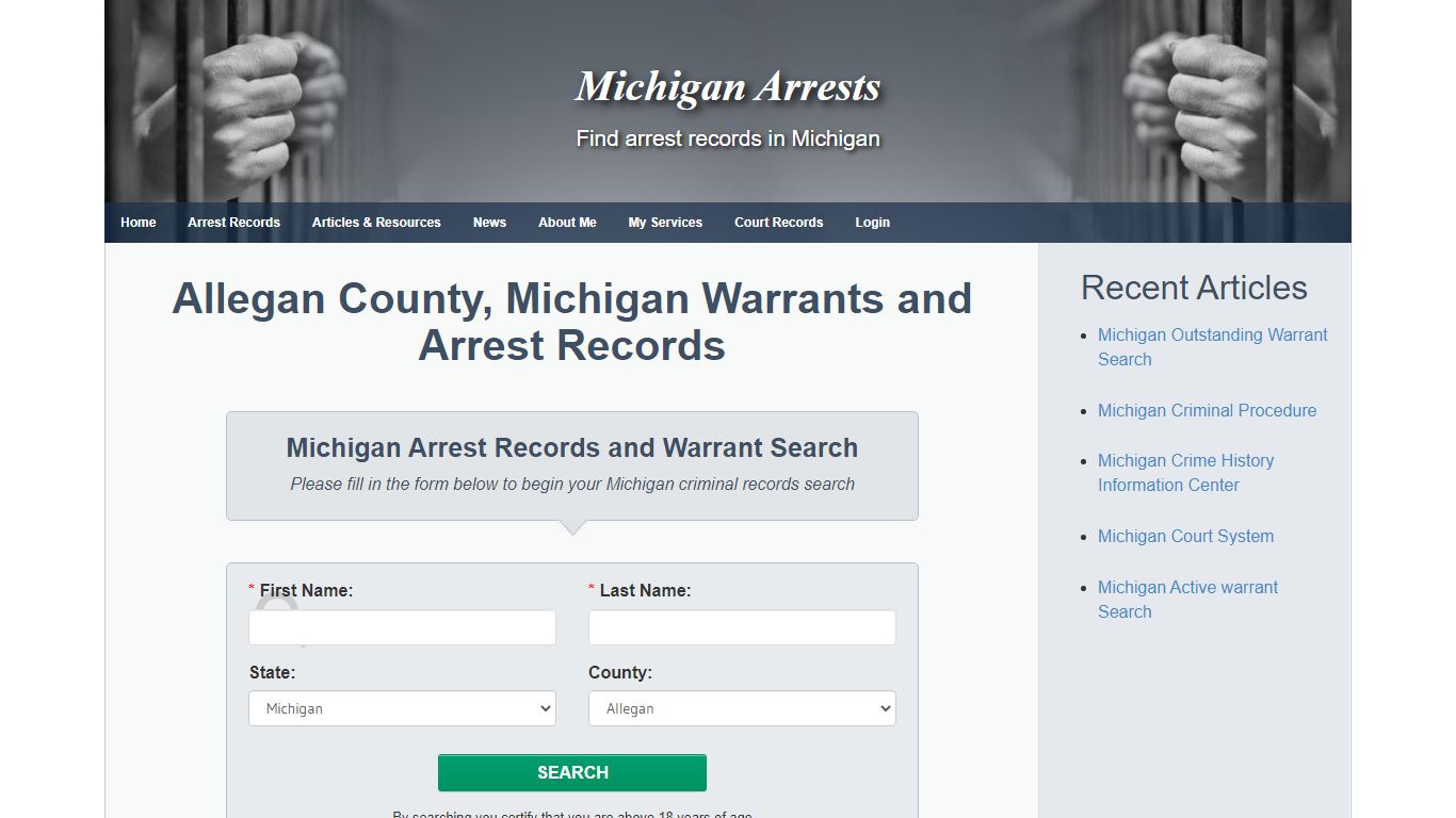 Allegan County, Michigan Warrants and Arrest Records ...