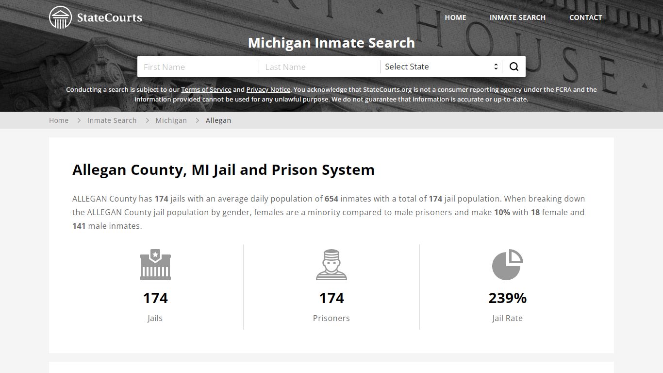 Allegan County, MI Inmate Search - StateCourts