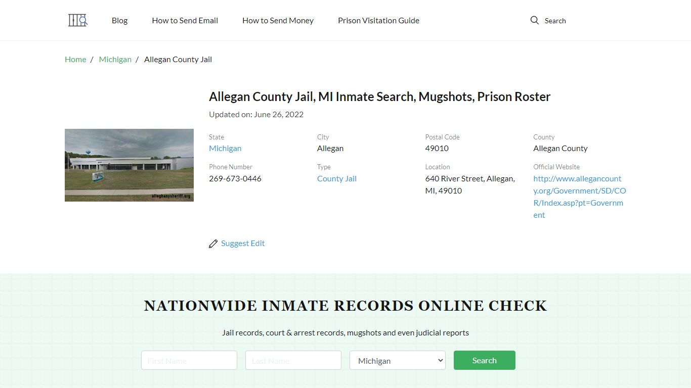 Allegan County Jail, MI Inmate Search, Mugshots, Prison ...